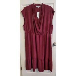 Emma & Michelle Short Sleeves  Burgundy Dress Size 3x Mother Of The Bride Formal